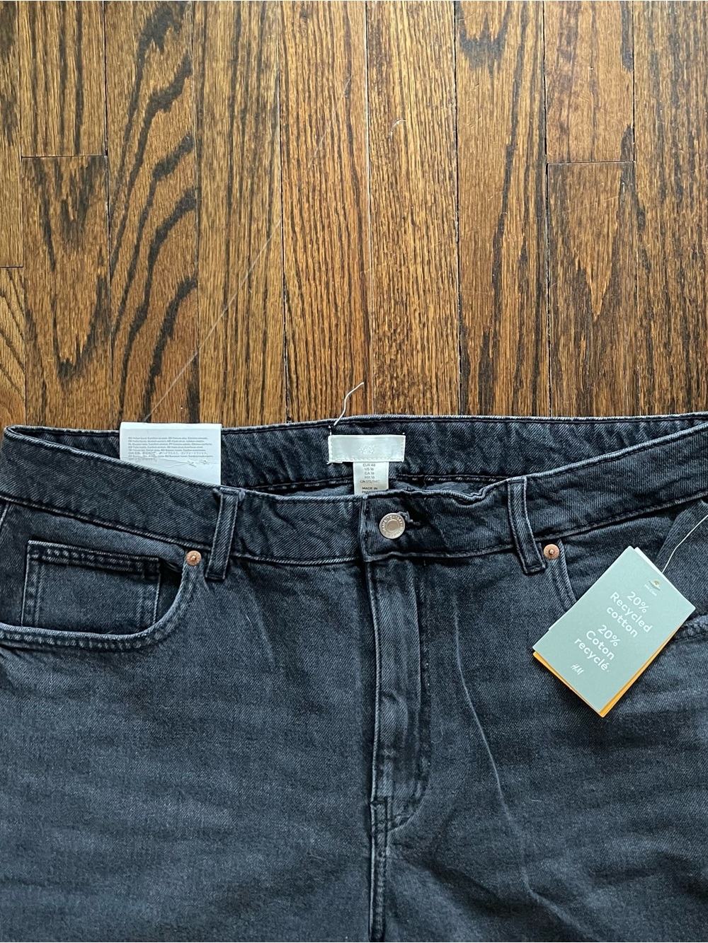 Black High-Rise Denim Women’s Shorts - Picture 3 of 5